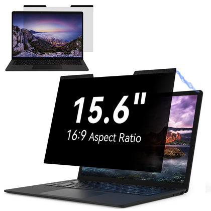 IPROKKO front view of 15.6-inch privacy screen showing fit and clarity benefit