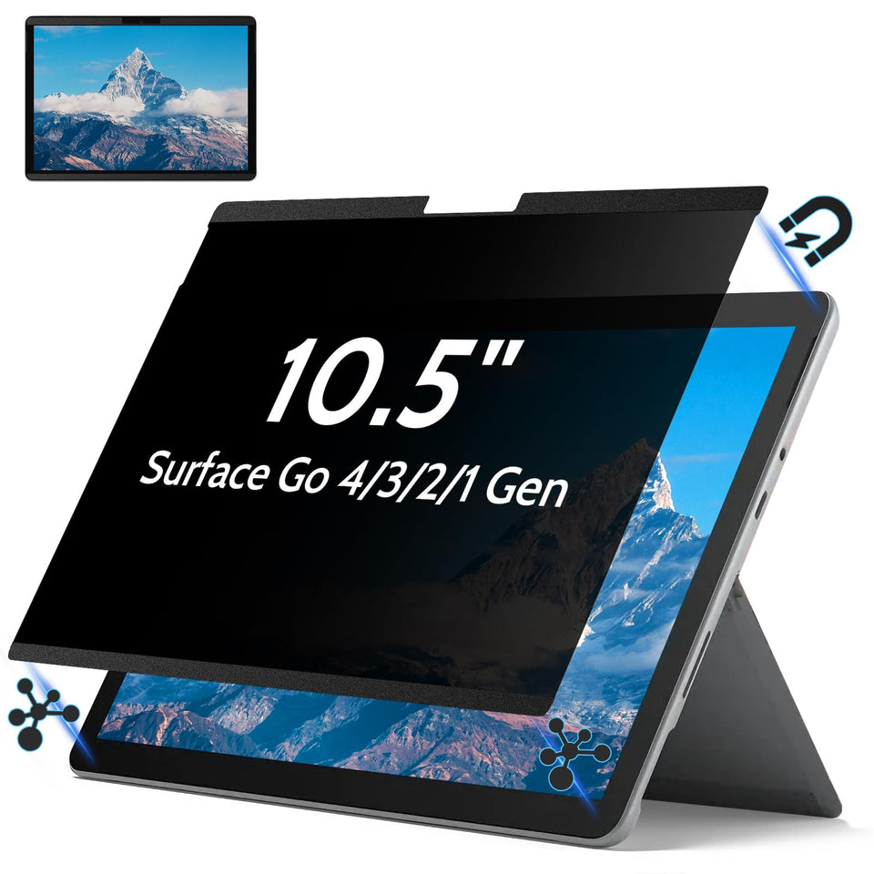 IPROKKO front view on Surface Go showing flush fit and privacy benefit