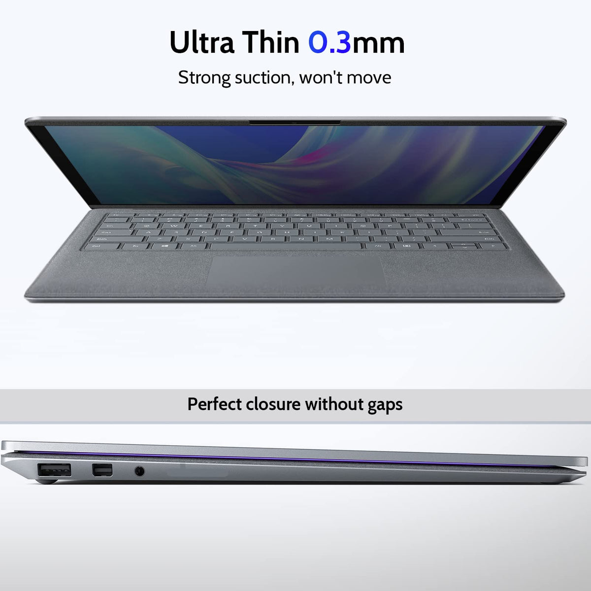 IPROKKO scale image showing 0.3mm thickness and fit for 13.5-inch benefit