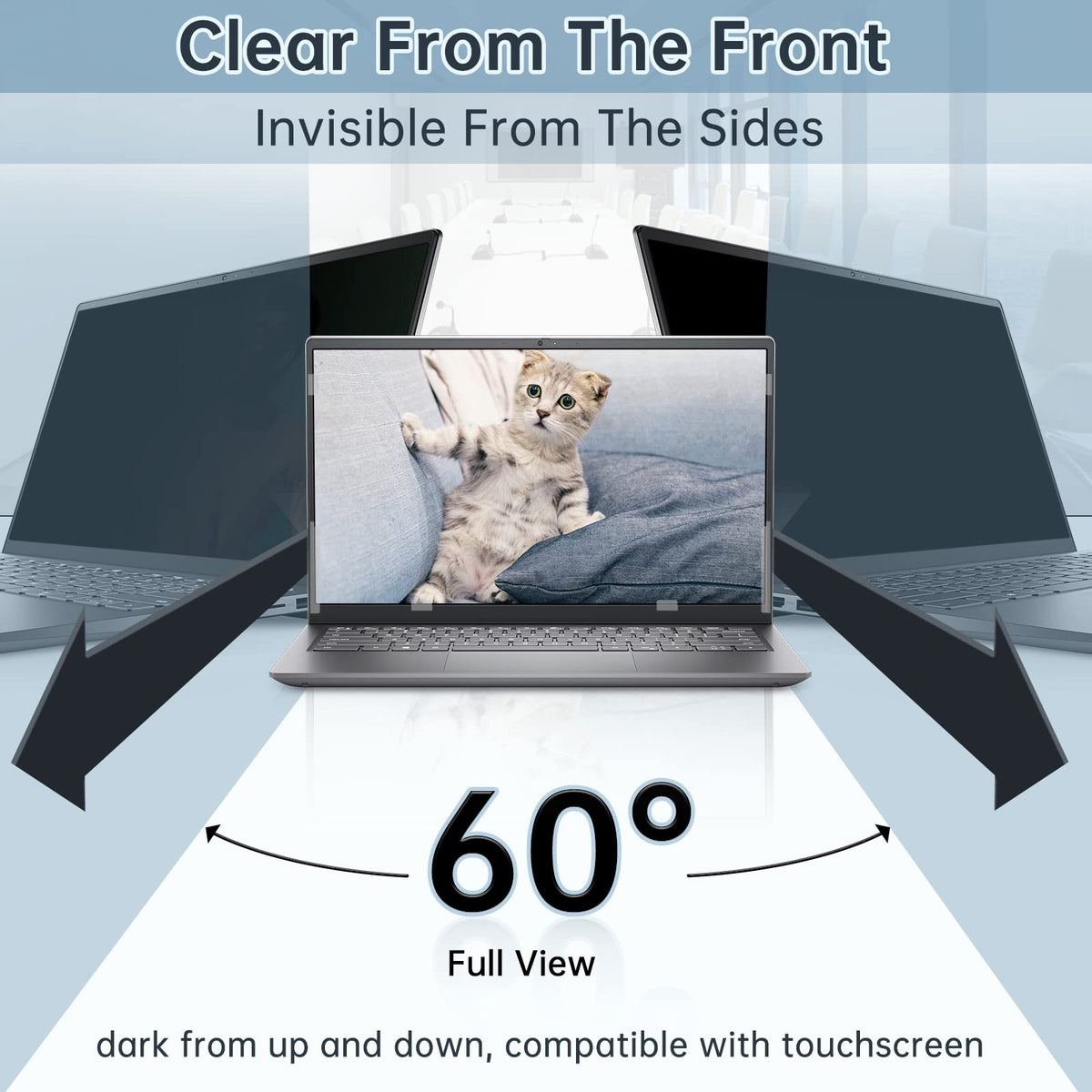 IPROKKO anti-glare privacy screen for better readability