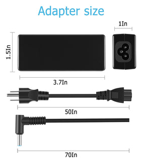 IPWRPRO 45W AC charger connector 4.5x3.0mm for HP compatibility.