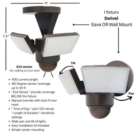 LM1811 180-degree detection for wide outdoor coverage.