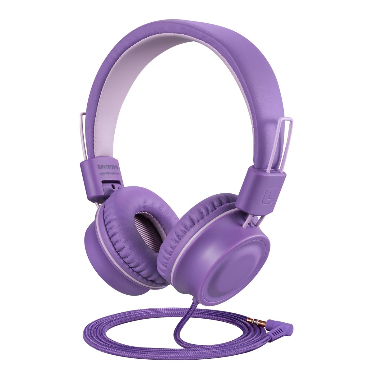 iRAG J01 kids headphones lavender front view for reliable wired listening for kids