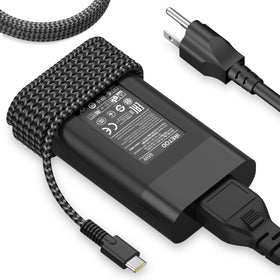 Iretod 65W USB-C charger front view; portable and travel-friendly for HP laptops.