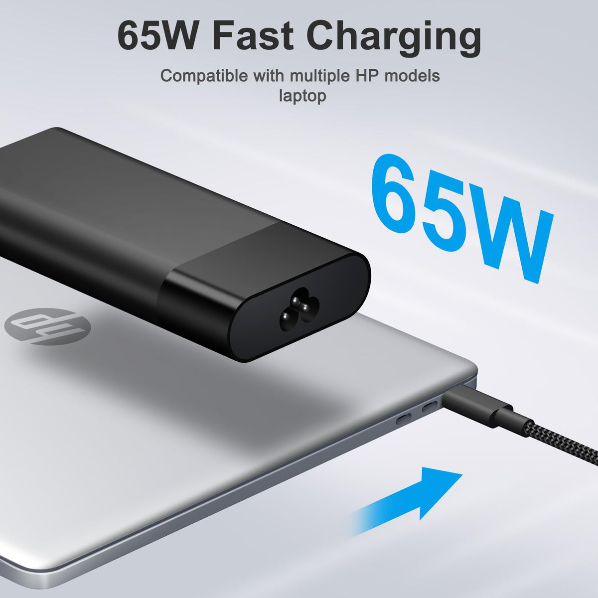 Iretod 65W USB-C charger HP Spectre compatibility; reliable replacement option.