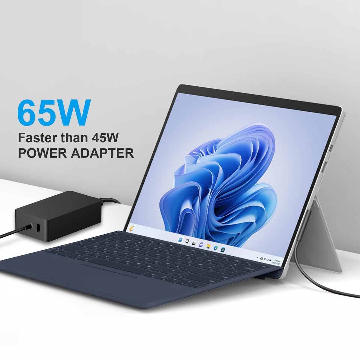 Iretod 65W output with USB-A port expands charging options.