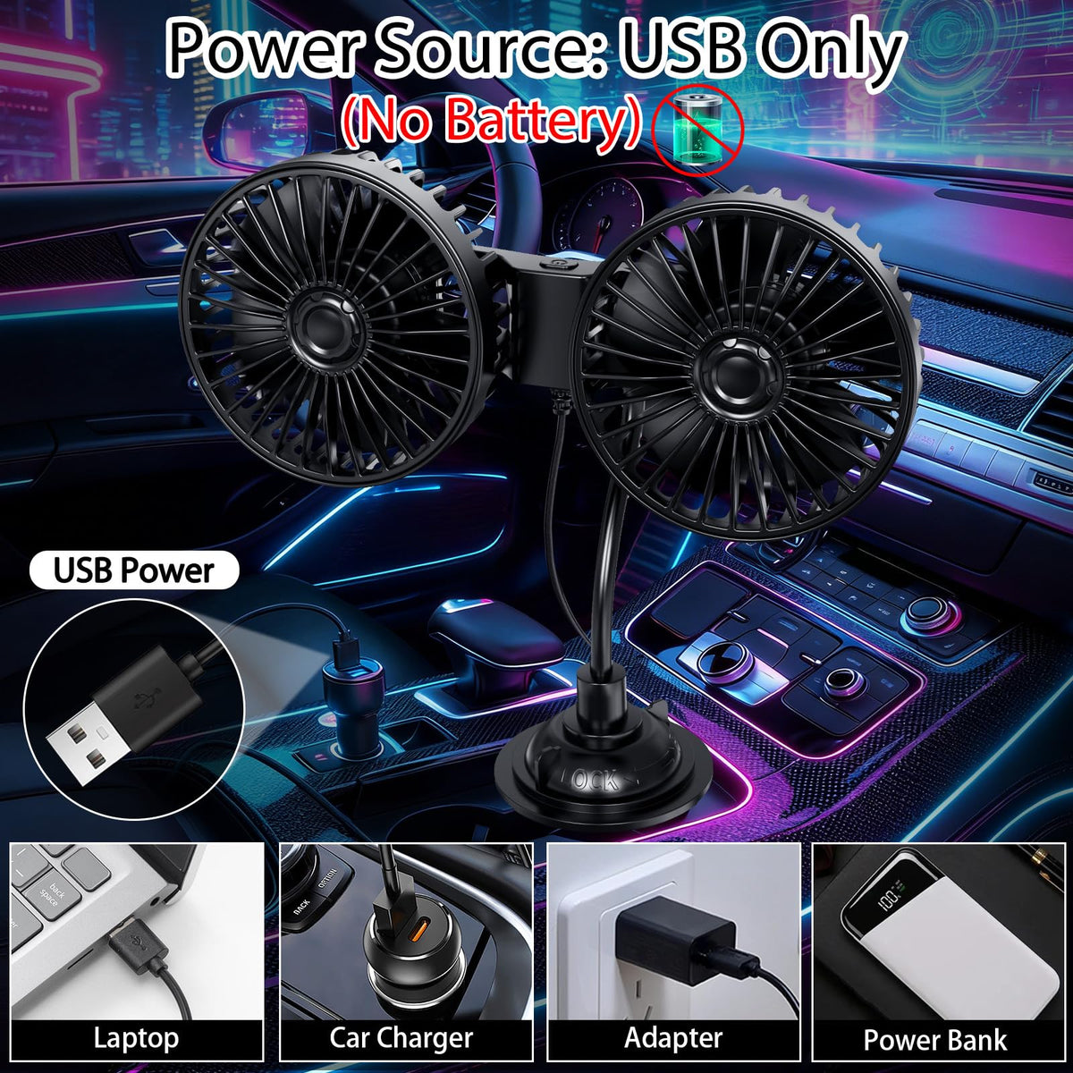 IriQuart speed control switch and long USB cable for easy power access