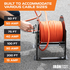 Iron Forge Cable floor or wall mount base for secure installation.