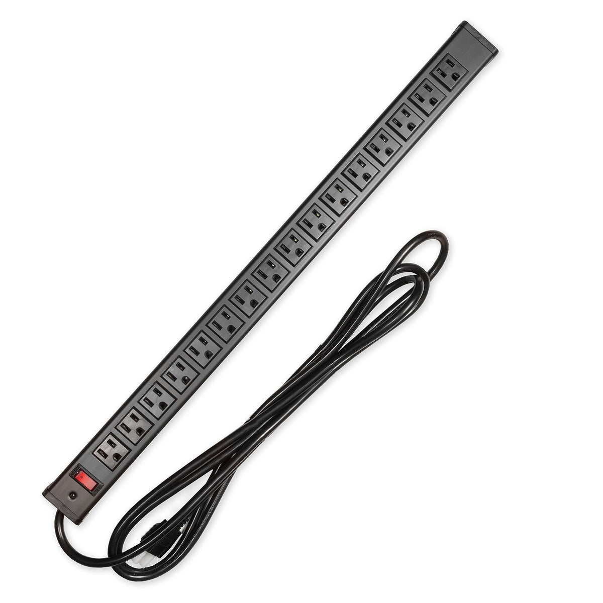 Iron Forge Cable front view showing 16 outlets and durable metal housing for versatile power