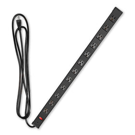 Iron Forge Cable front view showing 12 outlets and metal housing for organized power
