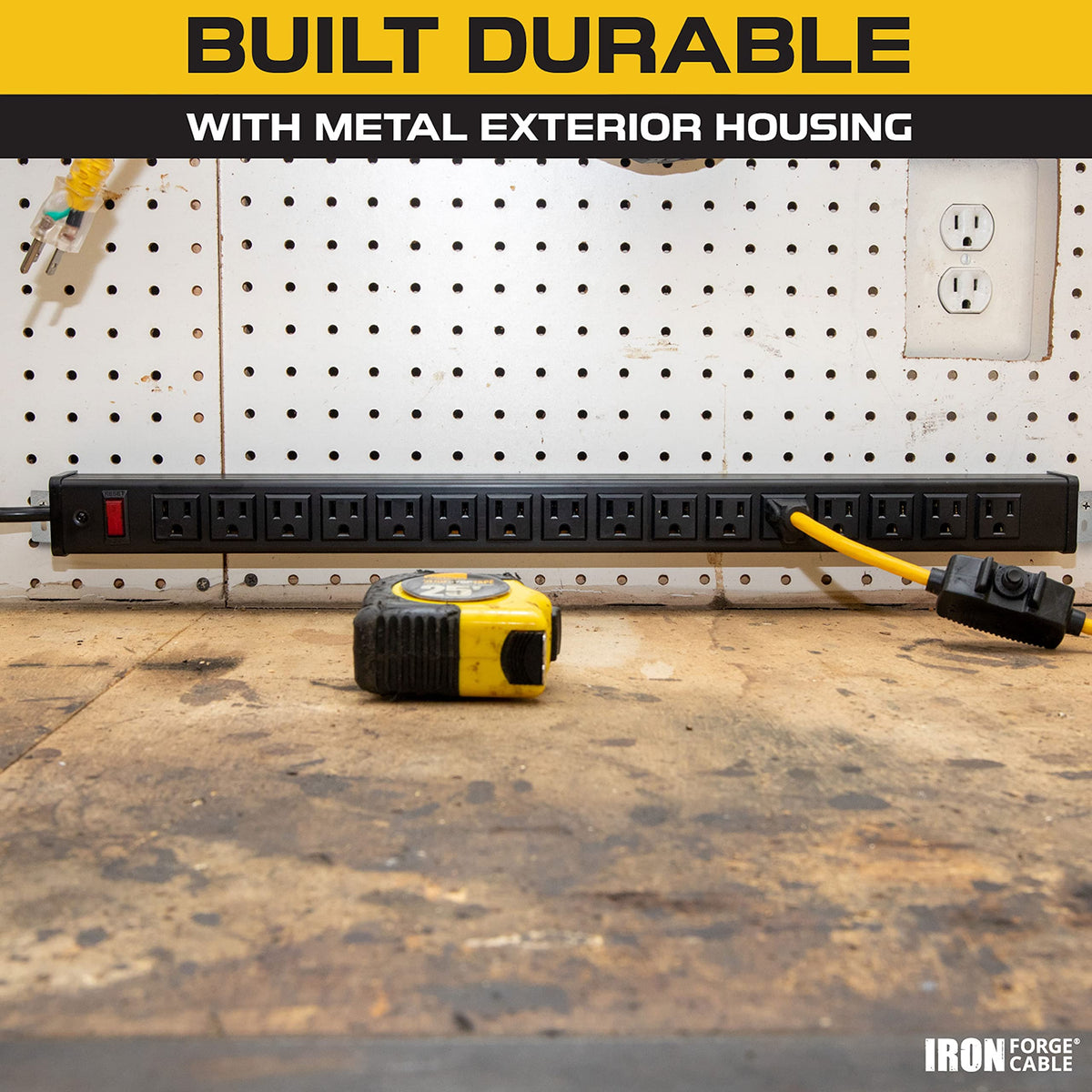 Iron Forge Cable side view highlighting included mounting brackets for secure installation