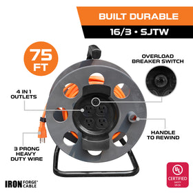 IRON FORGE CABLE weather-resistant cord with vinyl jacket shields elements.