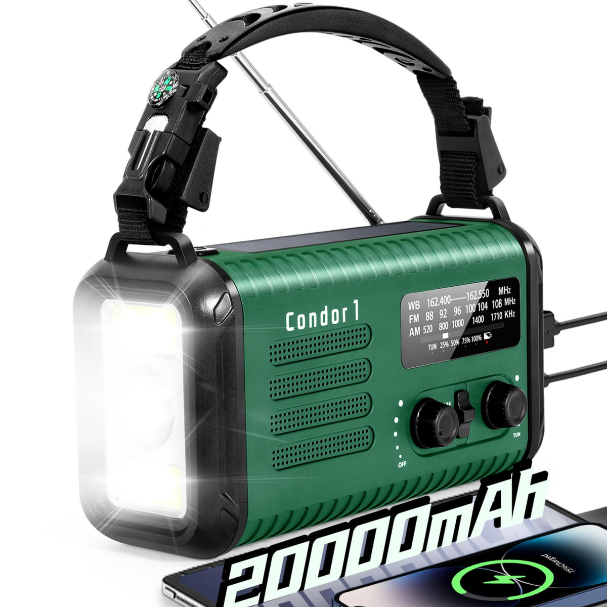 iRonsnow Condor 1 front panel showing controls and speaker for reliable alerts