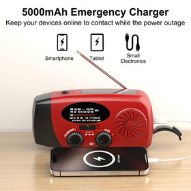 iRonsnow hand crank being turned to generate emergency power off-grid