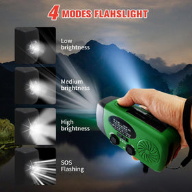 iRonsnow LED flashlight illuminated showing three brightness modes