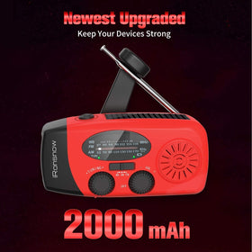 iRonsnow solar emergency radio side view highlighting portable outdoor use