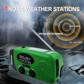 iRonsnow solar emergency radio compact size fits packs and travel