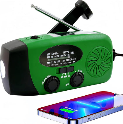 iRonsnow solar emergency radio front view with compact design for outdoor readiness