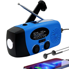 iRonsnow solar emergency radio front view showing compact, portable design and ready power.