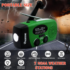 iRonsnow solar emergency radio IPX3 model handles light rain splashes