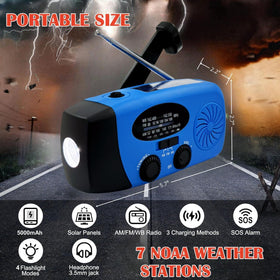 iRonsnow solar emergency radio IPX3 waterproof design withstands light rain outdoors.