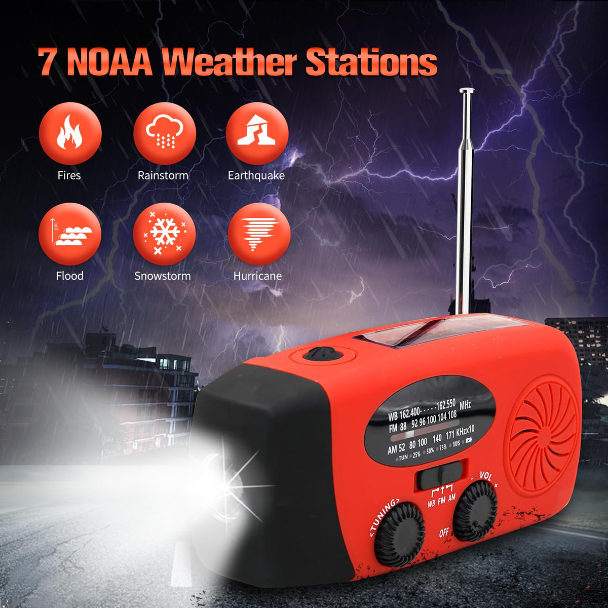 ironsnow solar emergency radio IPX3 waterproof rating protects against splashes