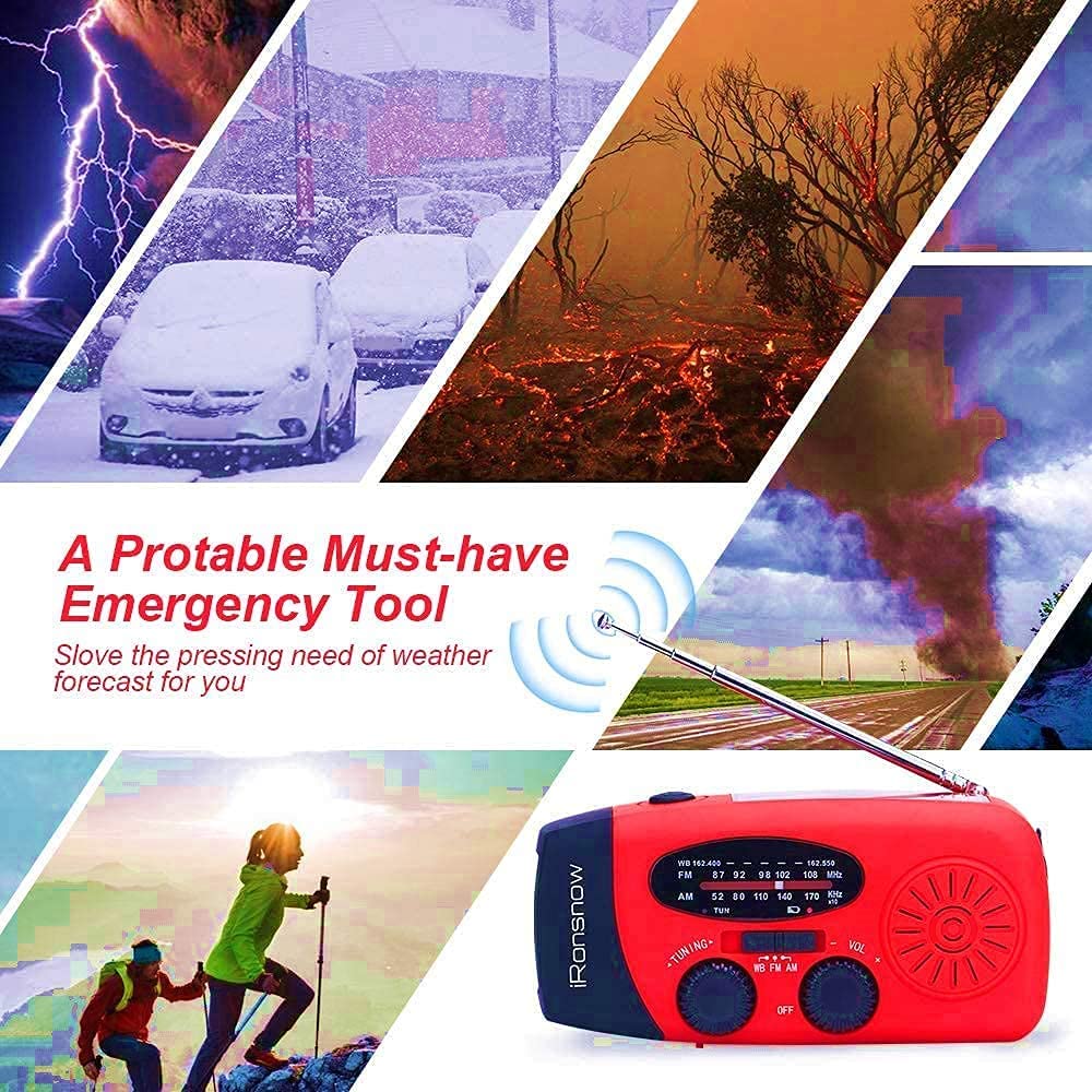 iRonsnow 1W LED flashlight integrated into the emergency radio