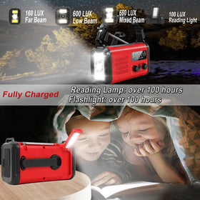 iRonthunder hand crank being turned, enabling manual charging without electricity
