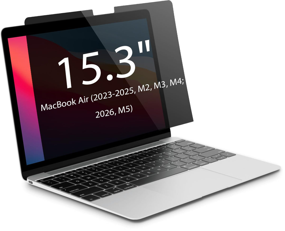 IRUYO FL front view on MacBook Air showing secure fit and clean protection