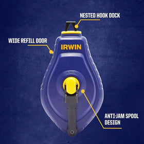 IRWIN Speedline Reel line-release feature enables quick, tidy retraction