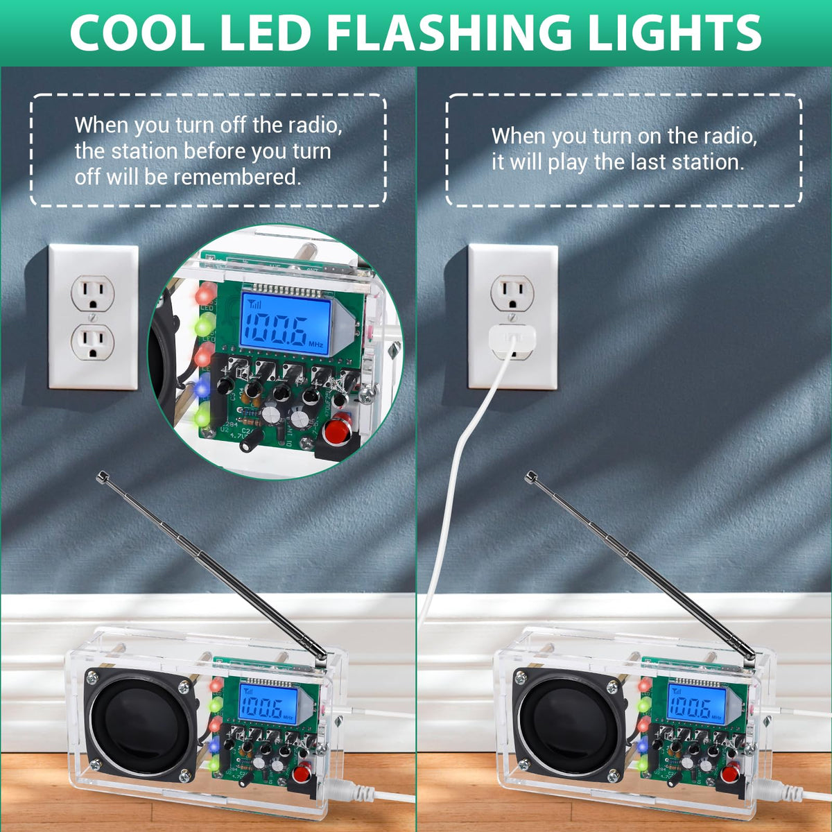 IS ICStation LCD display and controls for accurate FM tuning.