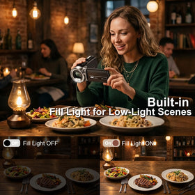 ISHARE camcorder night vision mode delivering clear results in dim lighting scenarios