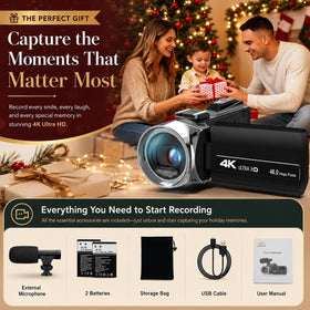 ISHARE 4K camcorder travel-ready setup ideal for family moments and daily recording