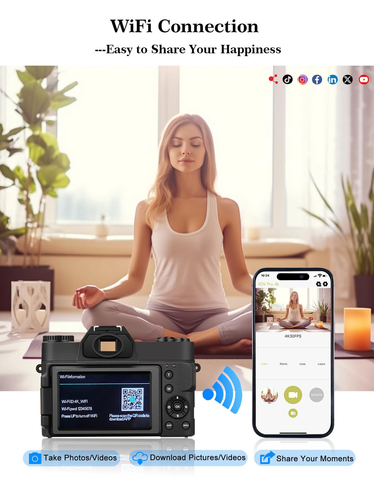 ISHARE two batteries and charger displayed, extends shooting time on trips