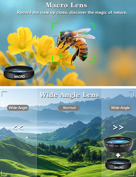 ISHARE wide-angle lens attached capturing expansive landscape, widens field of view