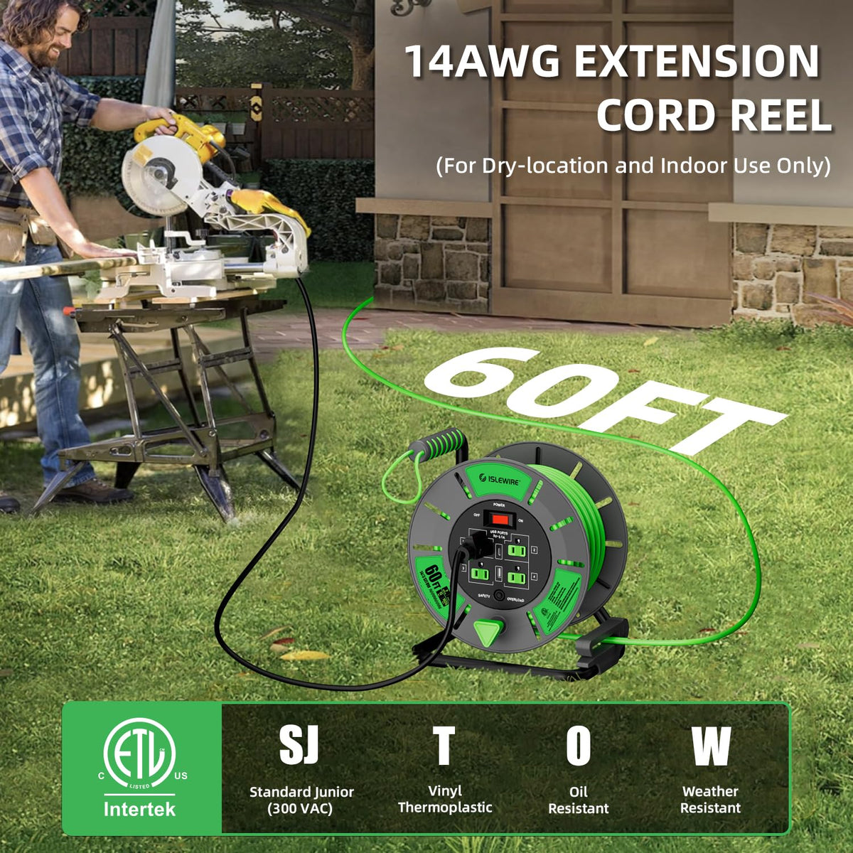 Islewire 14awg SJTOW cable suitable for indoor outdoor use