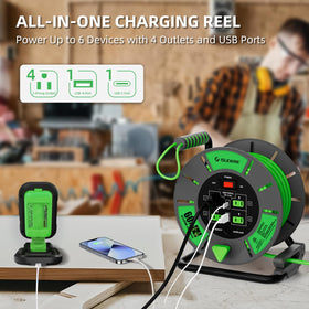 Islewire 4 grounded outlets with USB-A and USB-C ports for devices