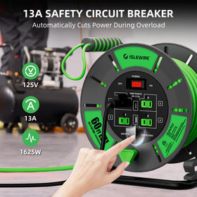 Islewire built-in 13A circuit breaker for overload protection