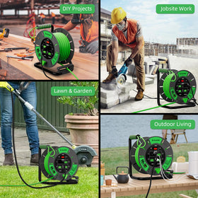 Islewire ETL-listed green extension reel for safety and visibility