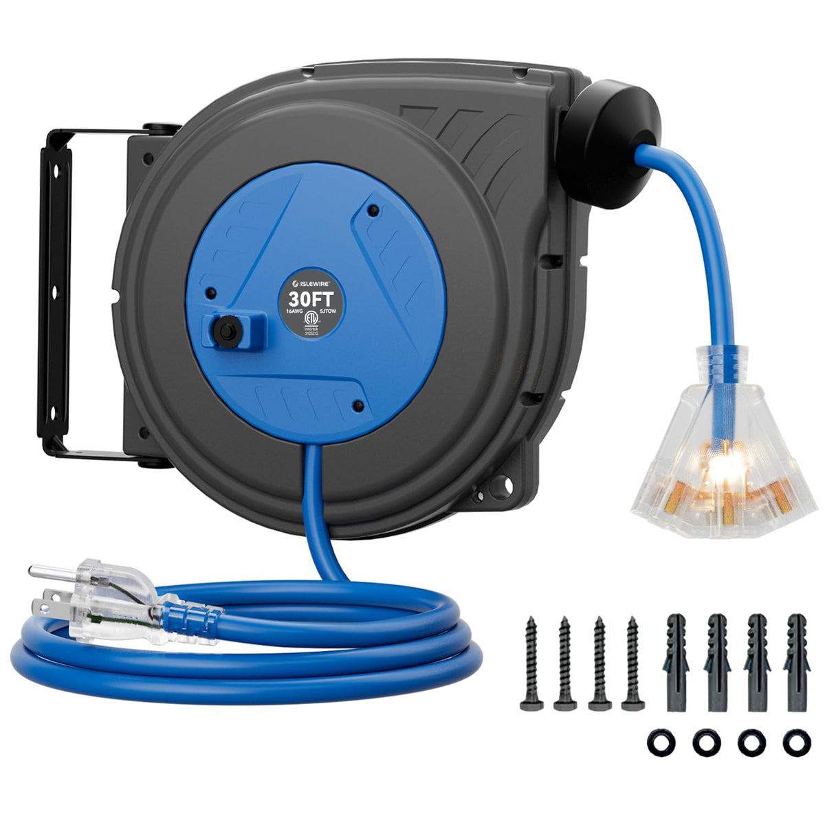 islewire front view mounted reel showing organized storage and easy access