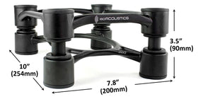 IsoAcoustics Aperta200 black-finish blends with room aesthetics.