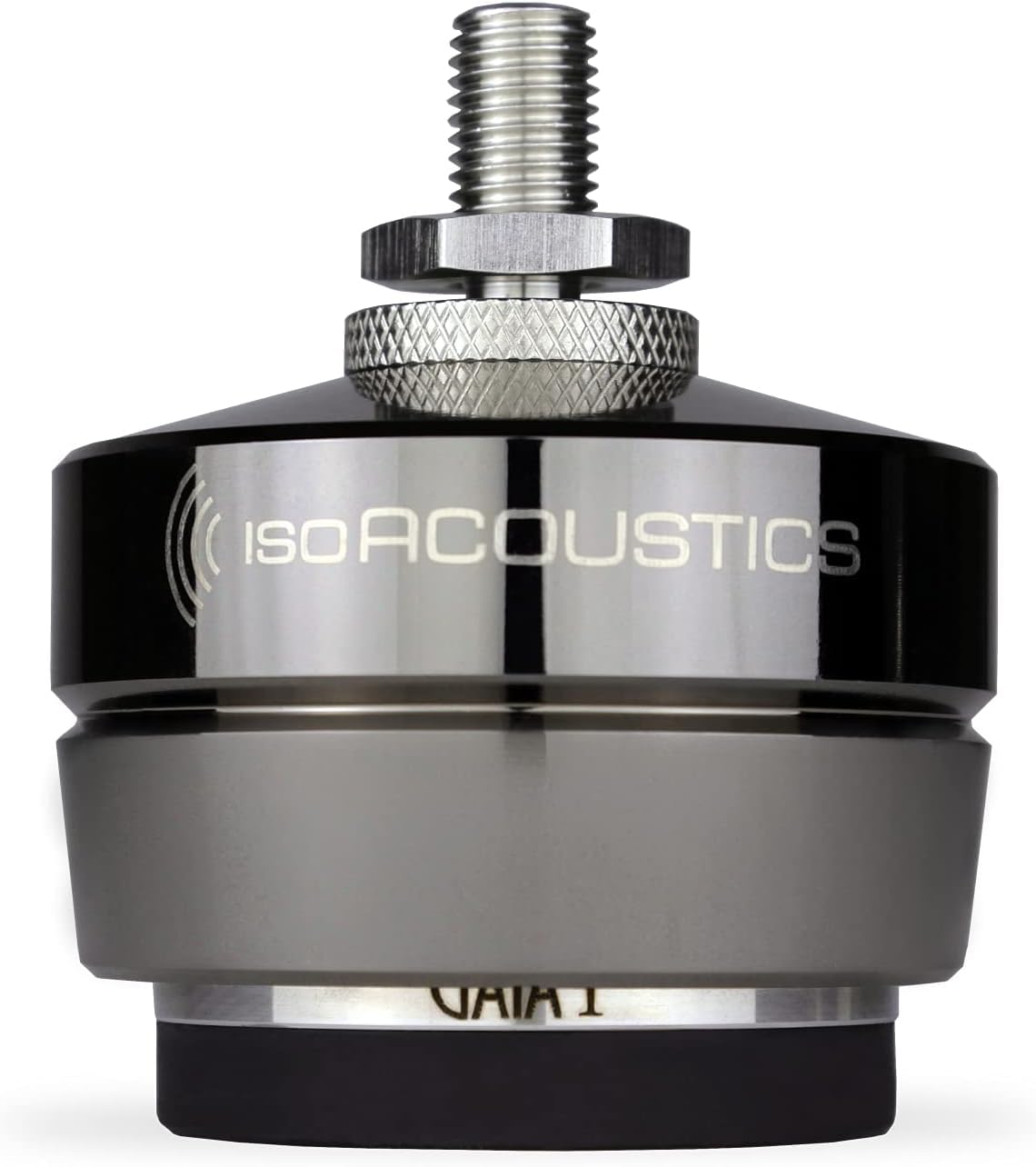 IsoAcoustics Gaia I isolation foot front view showing stability and imaging.