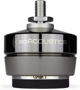 IsoAcoustics Gaia I isolation foot front view showing stability and imaging.