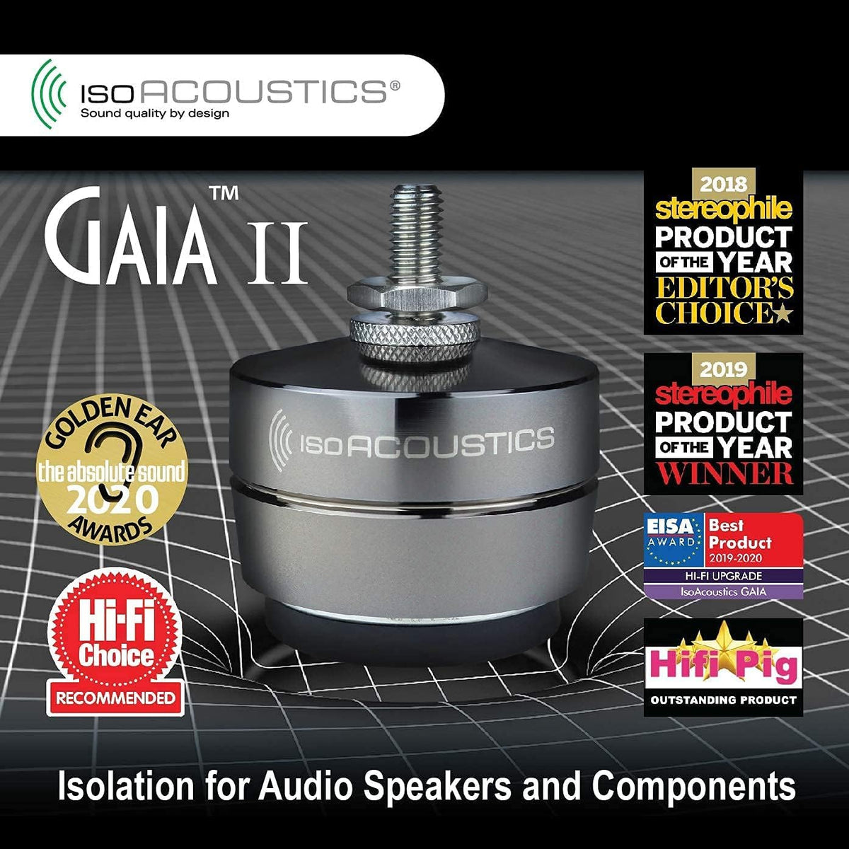 Gaia II includes 1/4-20 adapter for compatibility.