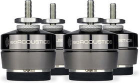 IsoAcoustics Gaia III isolation feet installed under a speaker