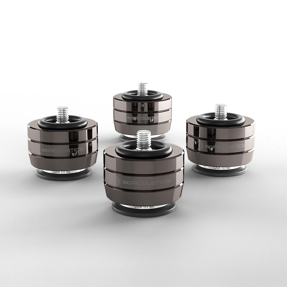 IsoAcoustics Gaia III Neo foot assembly for clearer sound and reduced vibration.