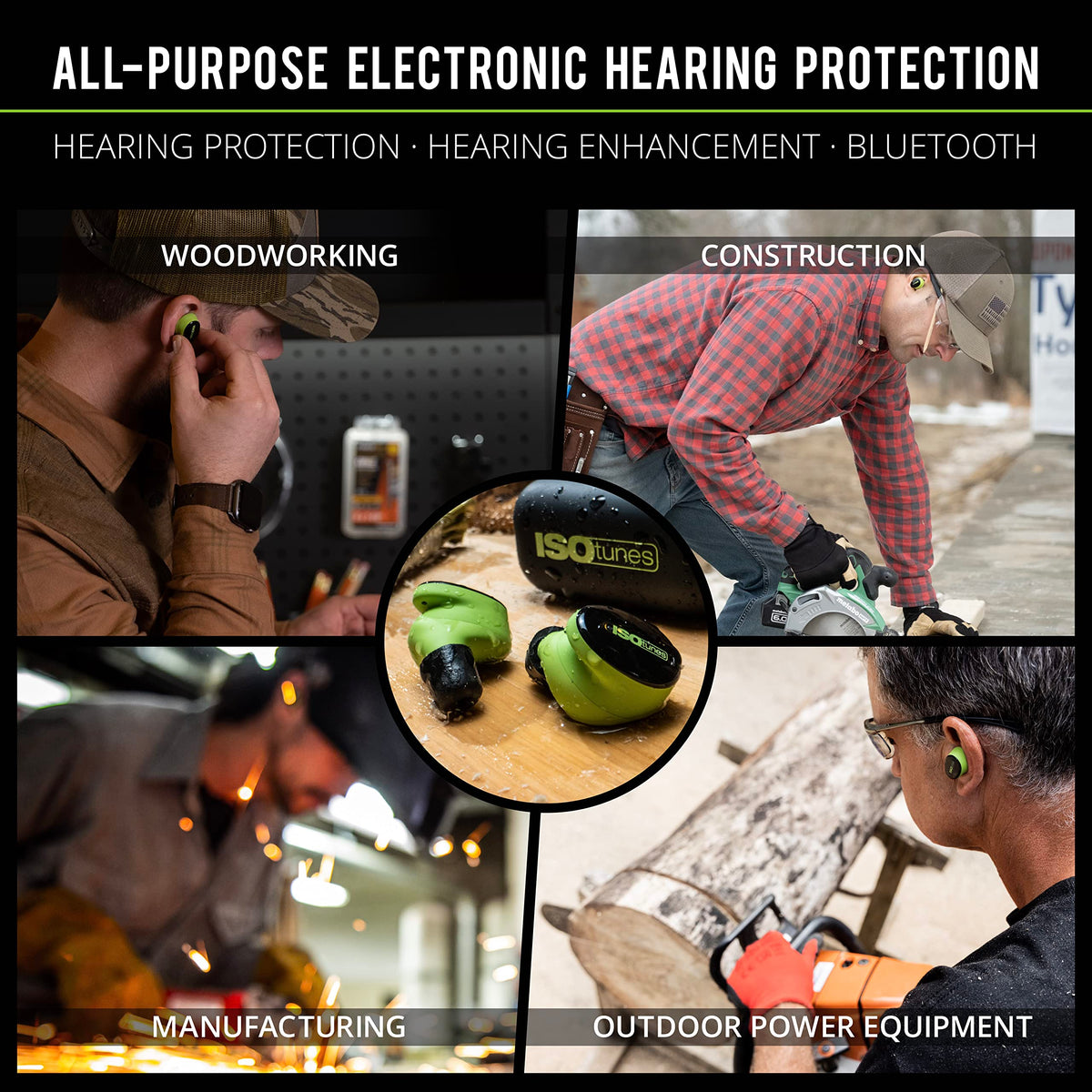 ISOtunes Free Aware earbuds with audio passthrough for clear conversations in noisy environments.