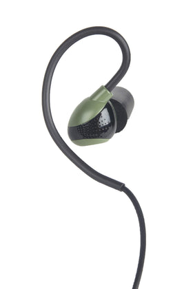 ISOtunes Sport Advance BT earbuds during shooting range with long battery life.