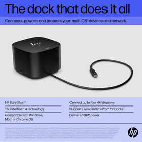 HP Thunderbolt 4 Dock 120W G4 display outputs supporting 4K monitors
