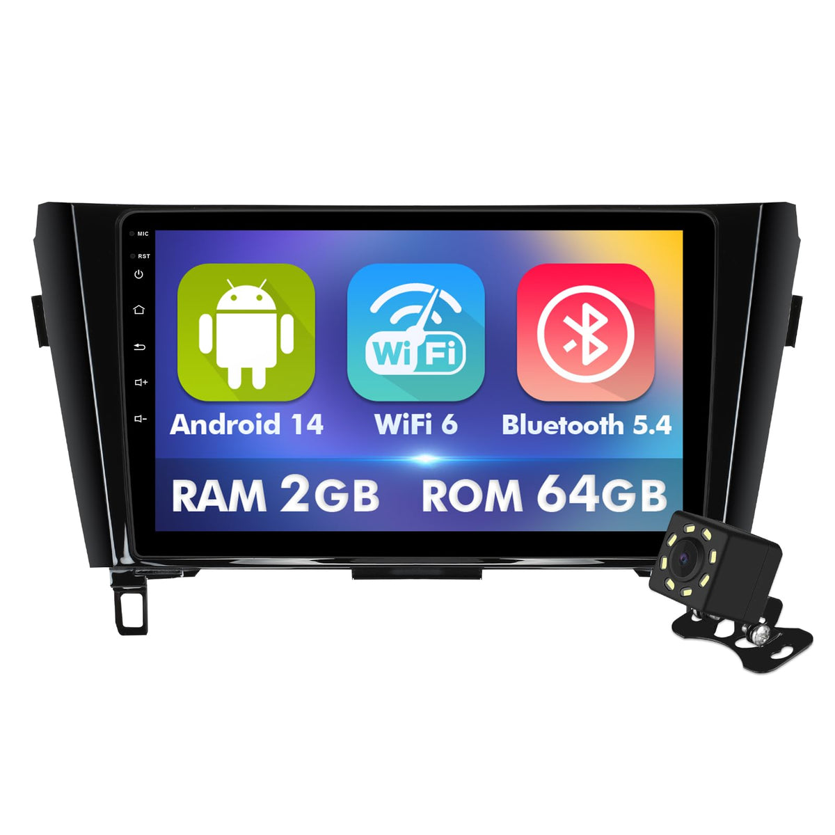ISUDAR 4Core+64G 10.1-inch IPS display delivers vivid maps and media on the road.